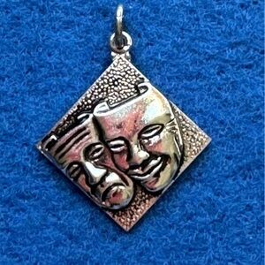 Vintage 925 Sterling Silver Theater Actor Masks Charm for Charm Bracelet